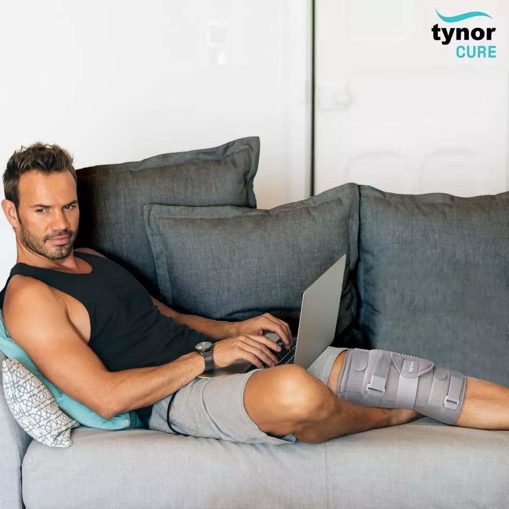 Tynor D13 Knee Immobilizer Grey XL Size, 3040381