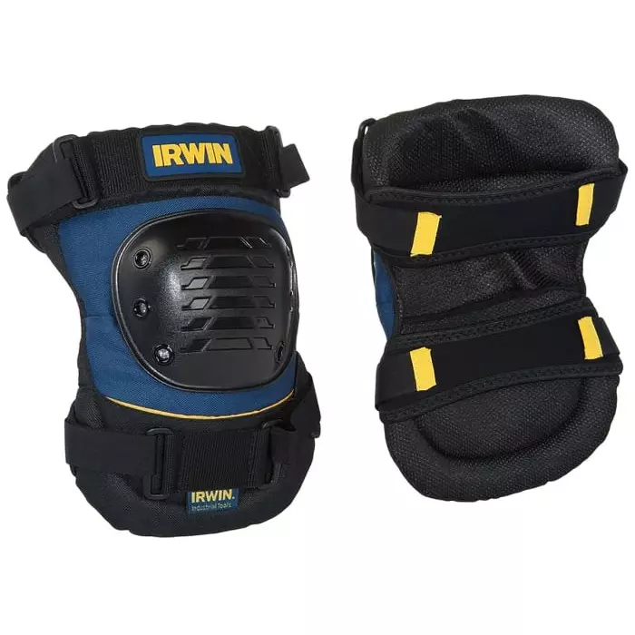 Irwin Black/Blue ABS Plastic Adjustable Strap Knee Pad Resistant to Impact, 10503832