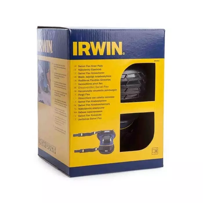Irwin Black/Blue ABS Plastic Adjustable Strap Knee Pad Resistant to Impact, 10503832