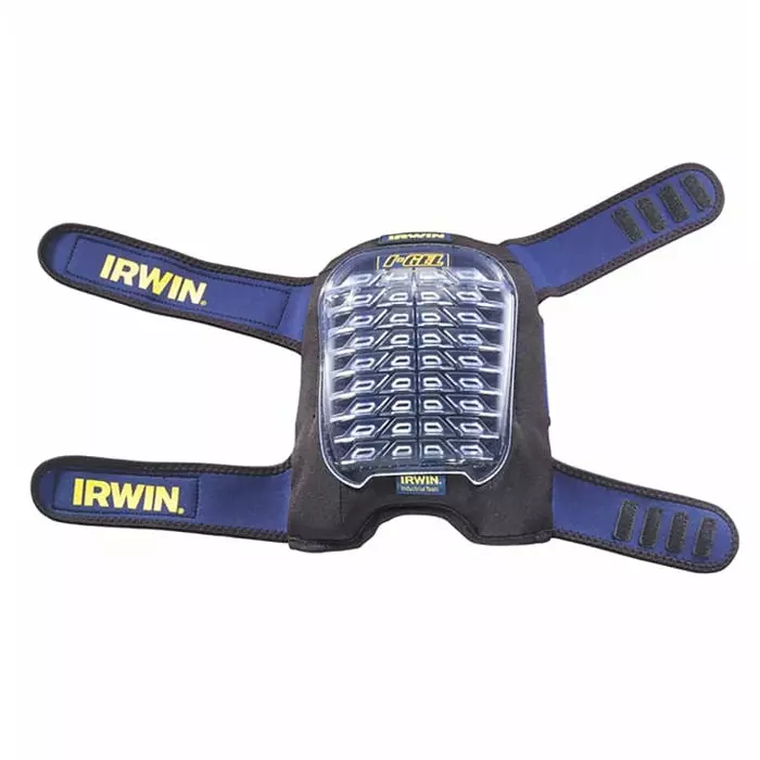 Irwin Black/Blue Anti Slip Gel Adjustable Strap Knee Pad Resistant to Impact, Marring, 10503830
