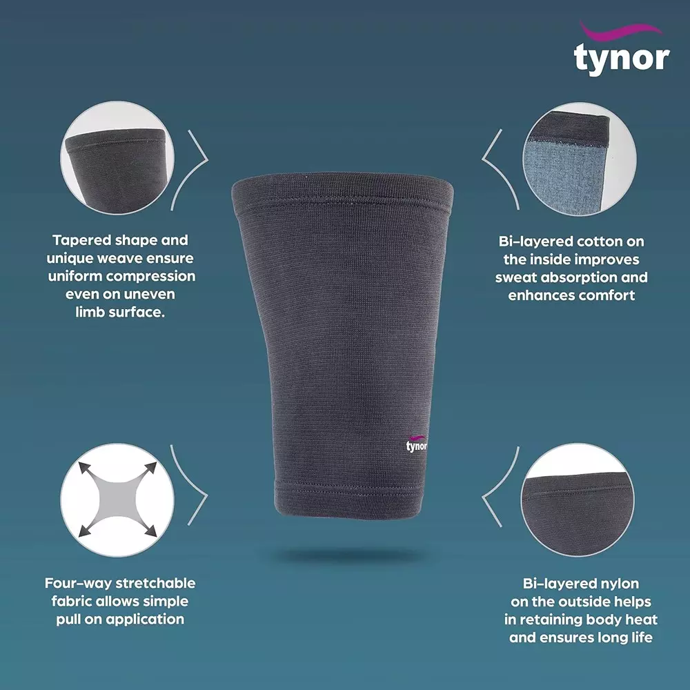Tynor Thigh Support Grey Medium Size, TA06003