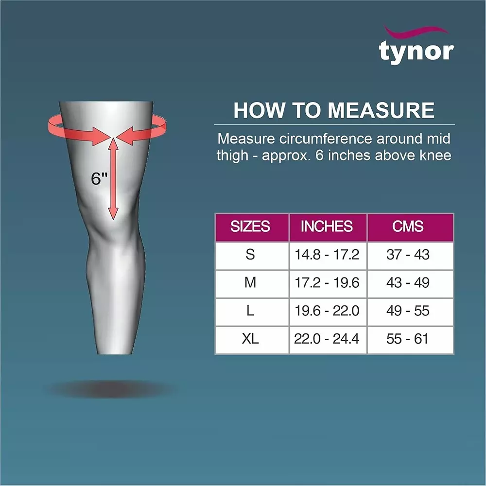 Tynor Thigh Support Grey Medium Size, TA06003