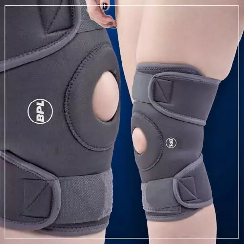 BPL Premium Knee Wrap with Open Patella Grey, Size S