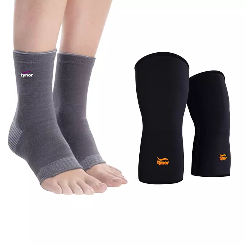 Tynor Knee Cap Comfeel Black & Grey XL Size, TA06010 (Pack of 2)