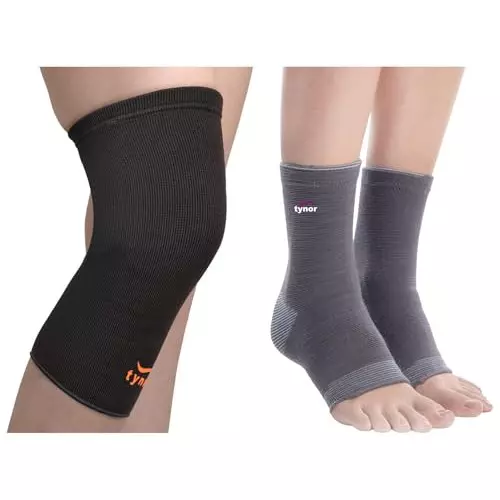Tynor Knee Cap Comfeel Black & Grey XL Size, TA06010 (Pack of 2)