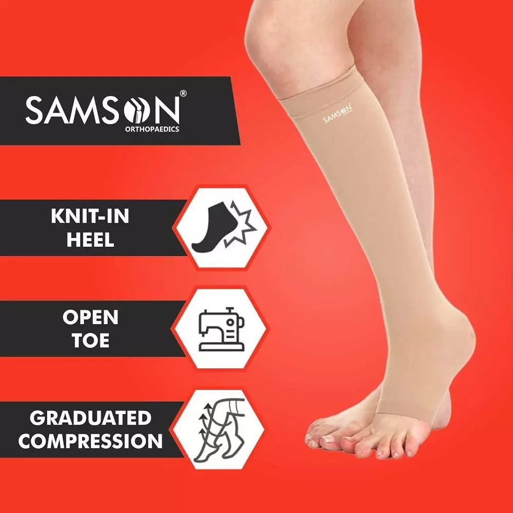 Samson Medical Compression Stocking Knee High Class II AD (Pair) Large , GS-1202