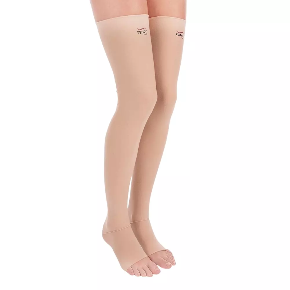 Tynor Medical Compression Stocking Thigh Beige Small Size, TA06046 (Pack 2 Piece)