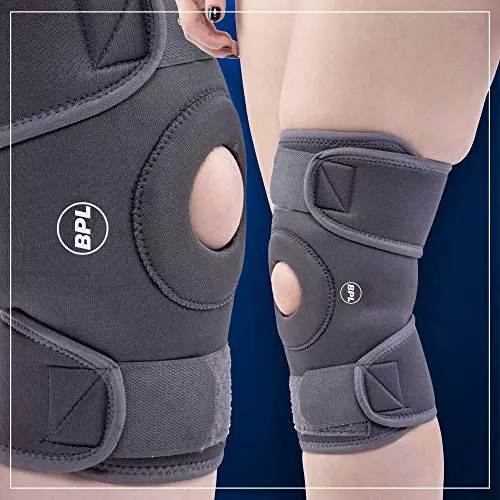 BPL Premium Knee Wrap with Open Patella Grey, Size L