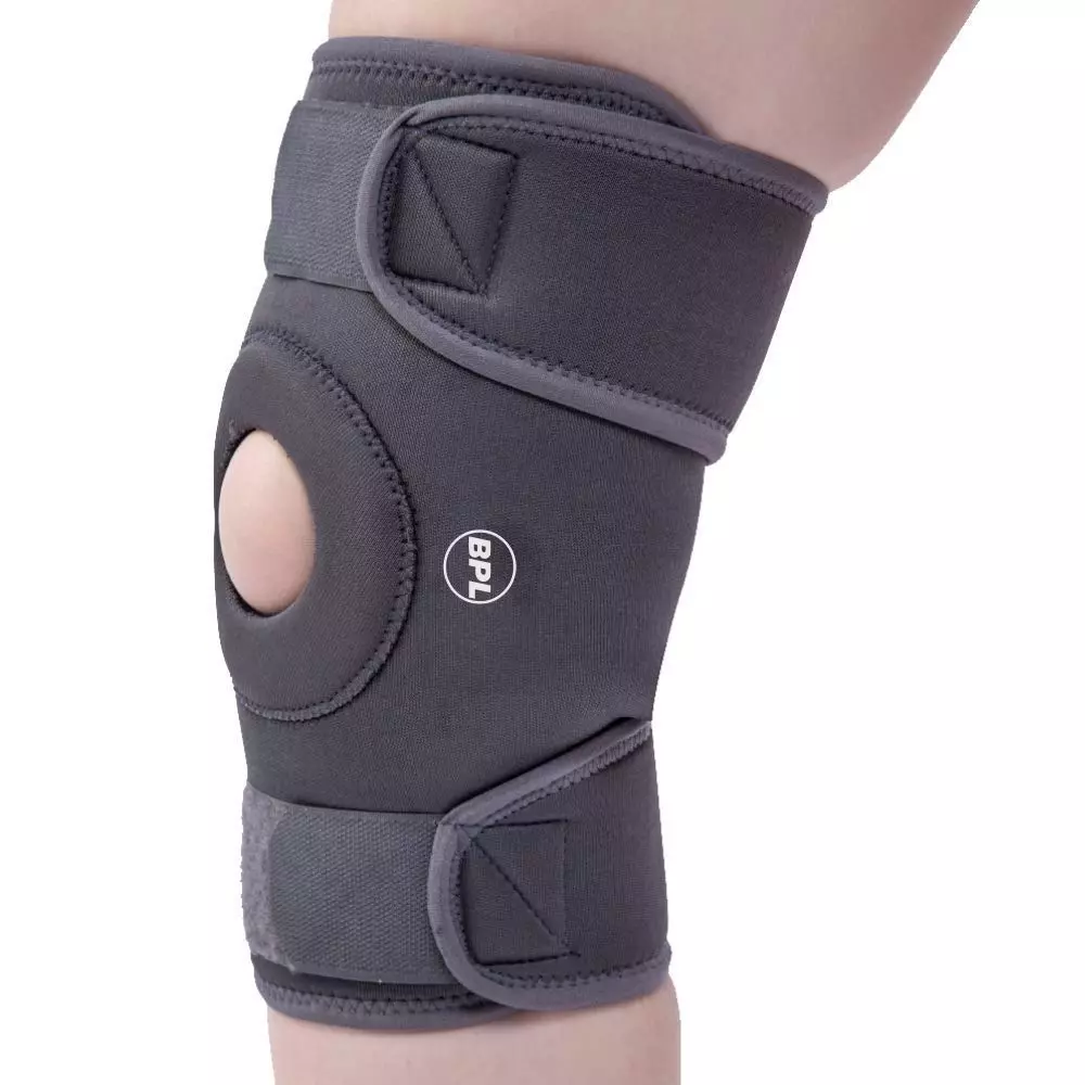 BPL Premium Knee Wrap with Open Patella Grey, Size M