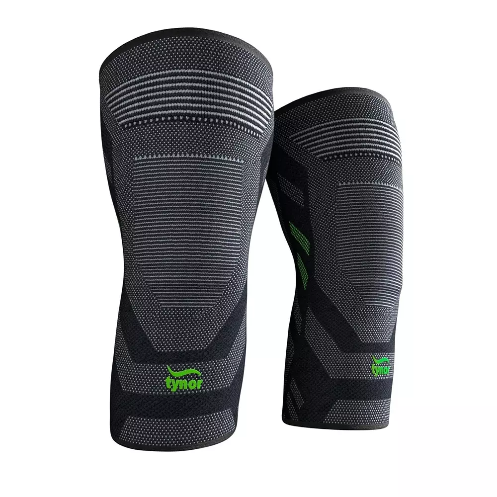 Tynor Knee Cap Comfeel Black & Green Large Size, TA06008 (Pack of 2)