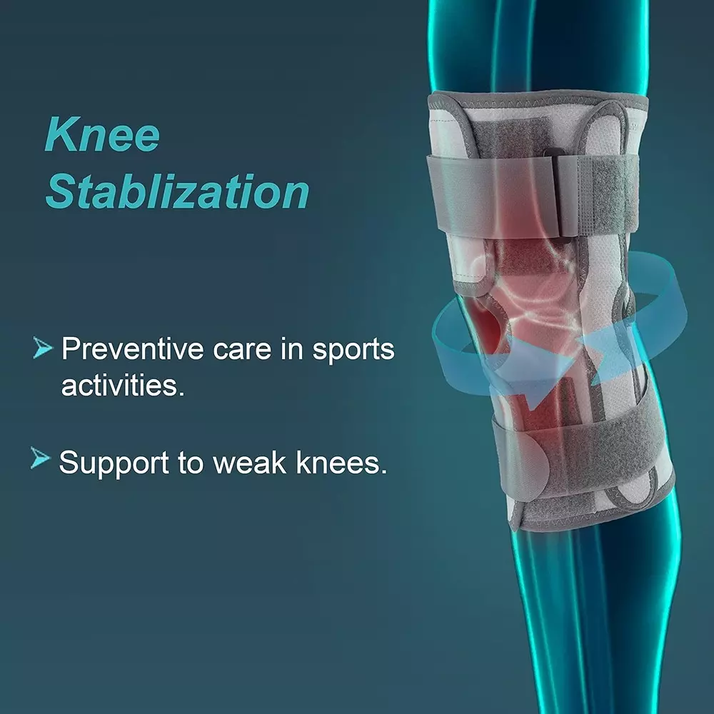Tynor Functional Knee Support Grey Medium Size, 3039543