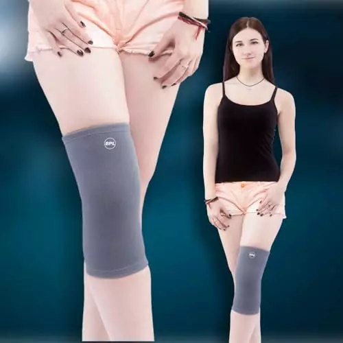 BPL Nylon Knee Support Grey, Size M