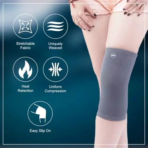 BPL Nylon Knee Support Grey, Size M