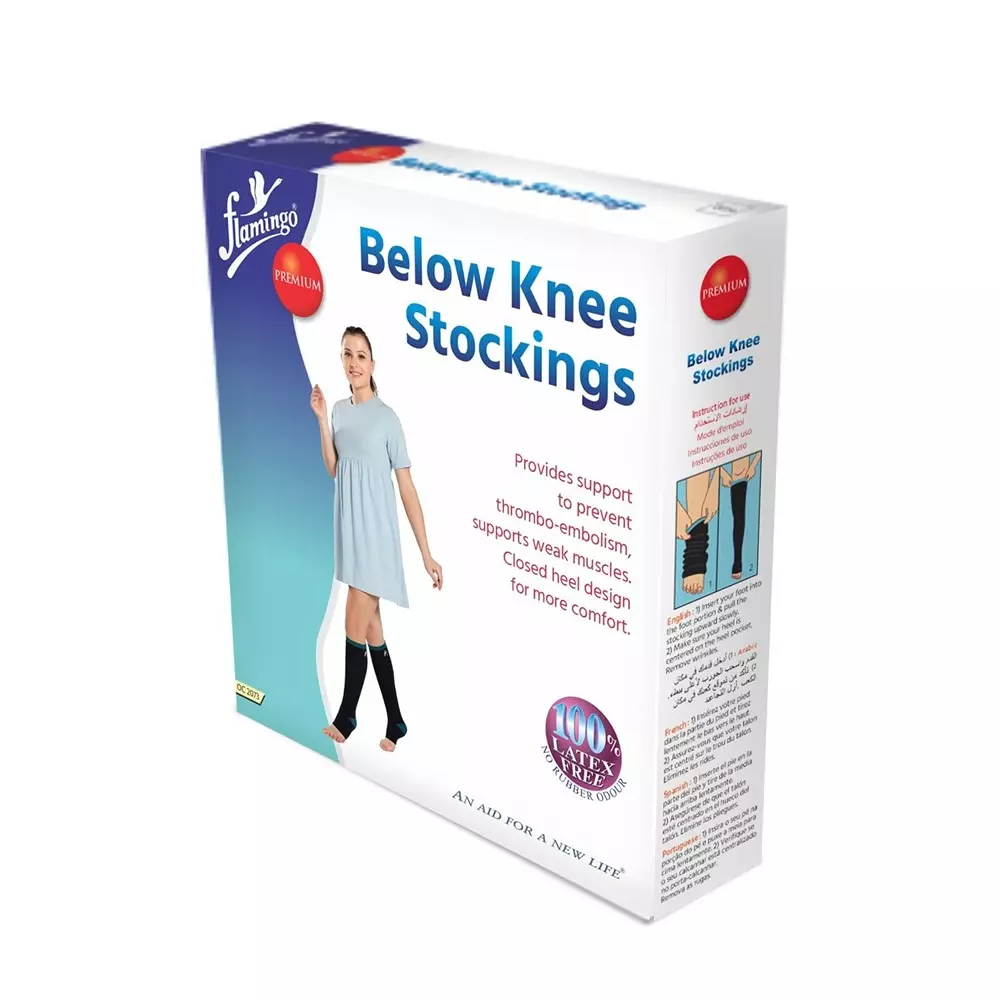 Flamingo Premium Below Knee Stockings XXL Size Black 160 g