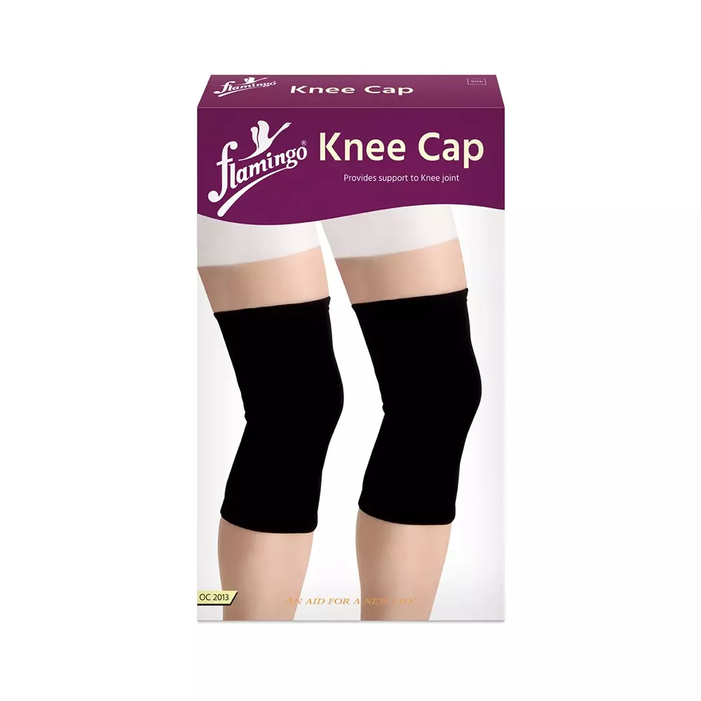 Flamingo XL Size Knee Cap Mild Support Black Color for Gym, Running, Sports and Daily Activities, DOC 2013