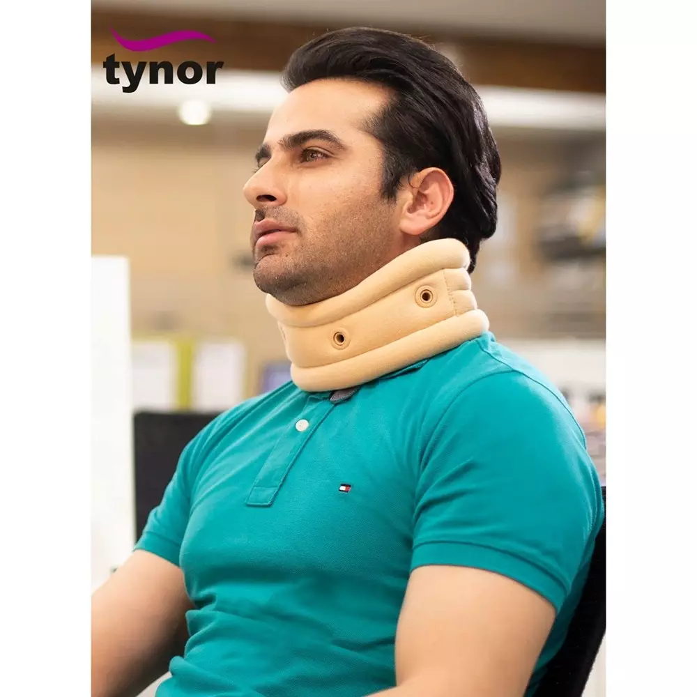 Tynor Cervical Collar Soft With Support Beige Medium Size, TA06114