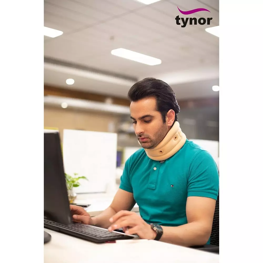 Tynor Cervical Collar Soft With Support Beige Medium Size, TA06114