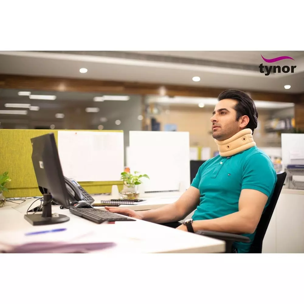 Tynor Cervical Collar Soft With Support Beige Medium Size, TA06114