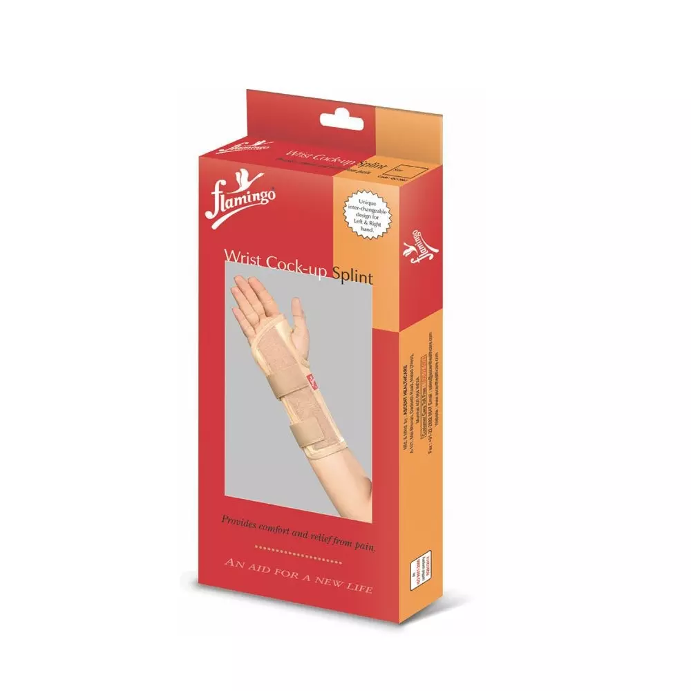 Flamingo Wrist Cock-Up Splint 15-17.5 cm Foam, Metal Velcro Buckle Closing Straps