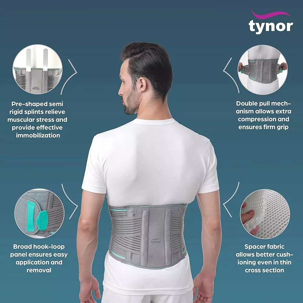 Tynor LS Belt Grey Medium Size, TA06099