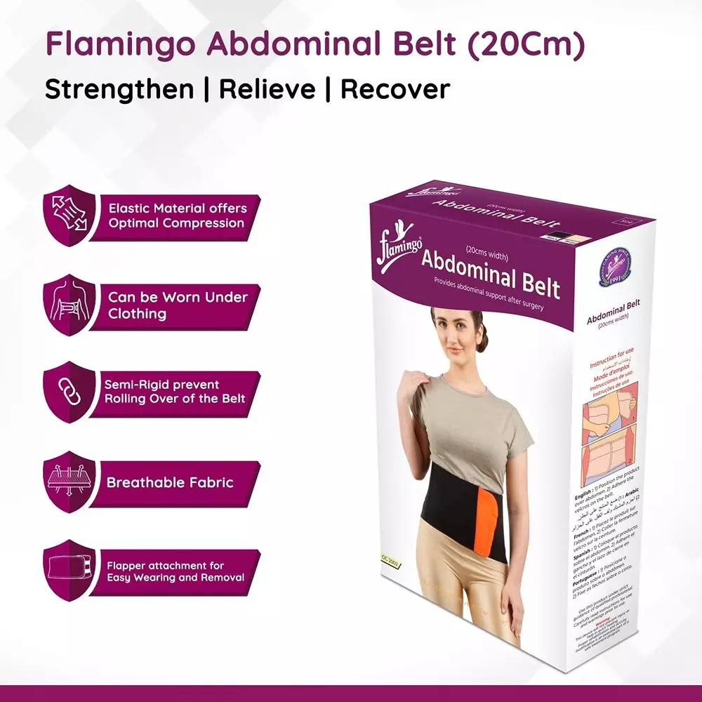 Flamingo Abdominal Belt Medium Beige Polyester Blend