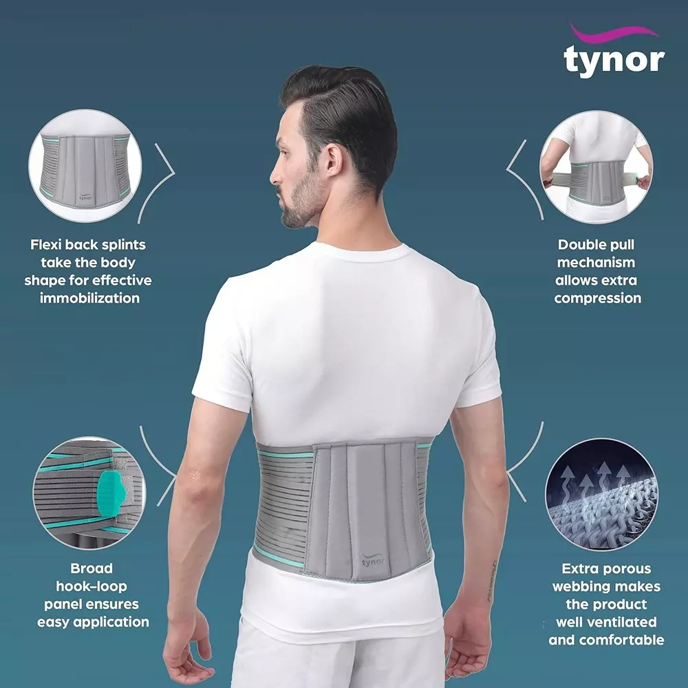 Tynor Lumbo Sacral Grey XXL Size, TA06097