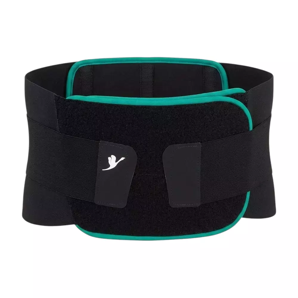 Flamingo Large Size Lumbar Sacro Belt Black & Turquoise Blue Color for Providing Support to Waist and Back, DOC 2001