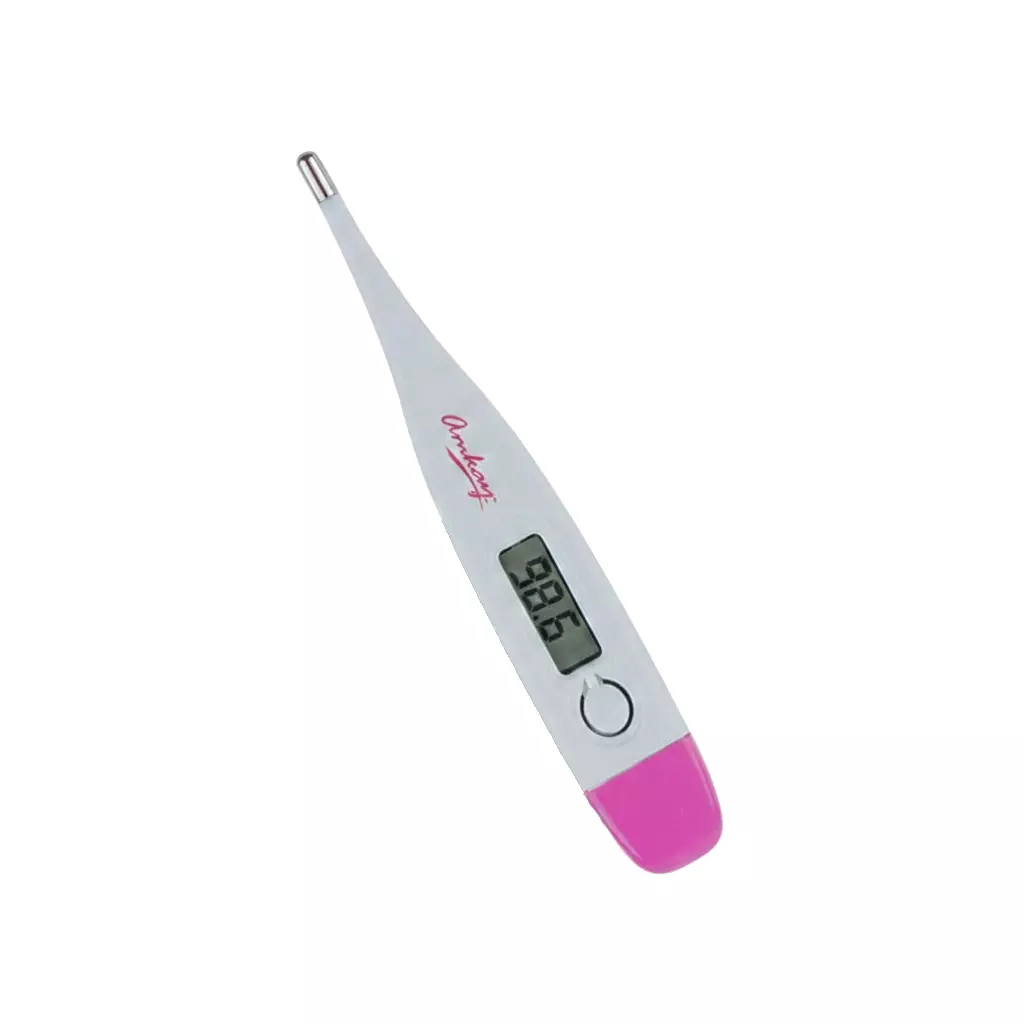 Amkay Digital Thermometer with Digital LCD Display, Auto Shut Off Feature in White and Pink Color, AMK-DT-201 (Pack of 50)