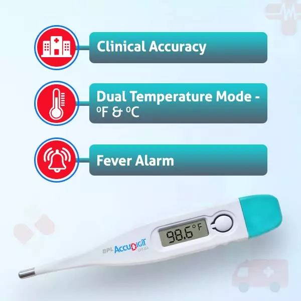 BPL Digital Thermometer Mercury Free, High Accuracy, DT-04