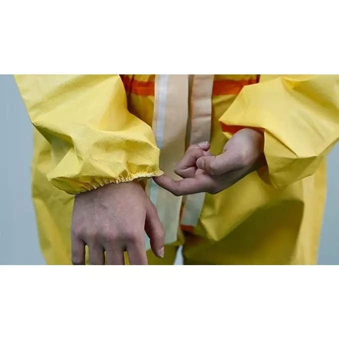 The Mask Lab PPE Kit Suit without Foot Cover Orange L Size 88 GSM for Hospitals & Industries Use, Oshguard-5500