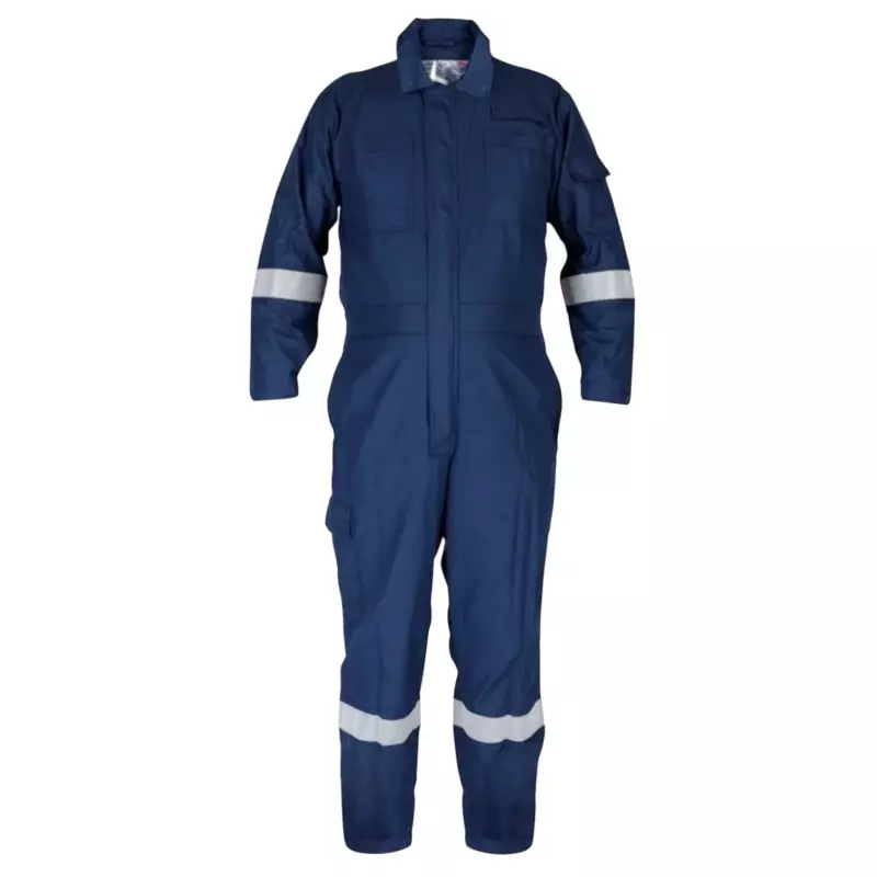 The Mask Lab OshGuard Boiler Suit Flame Resistance Coverall Blue L Size for Industries