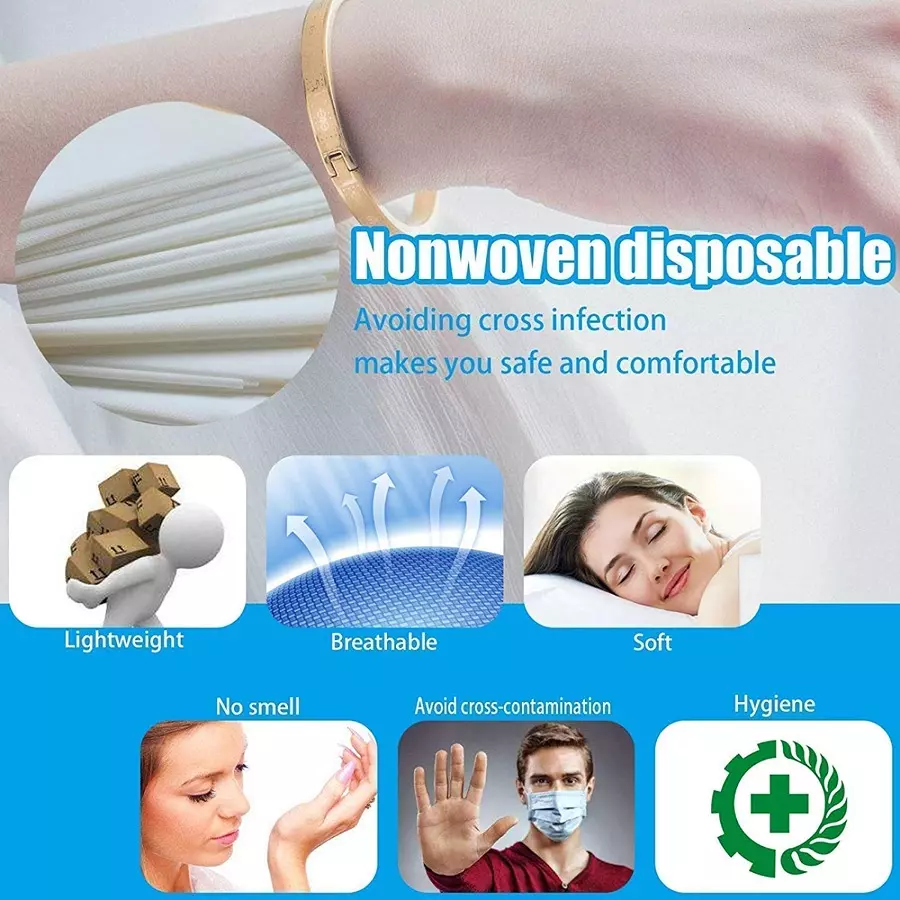 KUDIZE 16x24-inch Non Woven White Disposable Towel (Pack of 25 ), DisTawal16*24