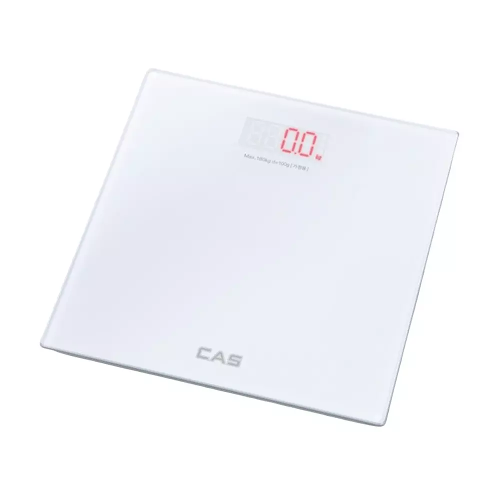 CAS Personal Health Scale with Auto-On Sensor 180 Kg Capacity Bright LED Display 300 x 300 mm Platform Glass, ABS, H21