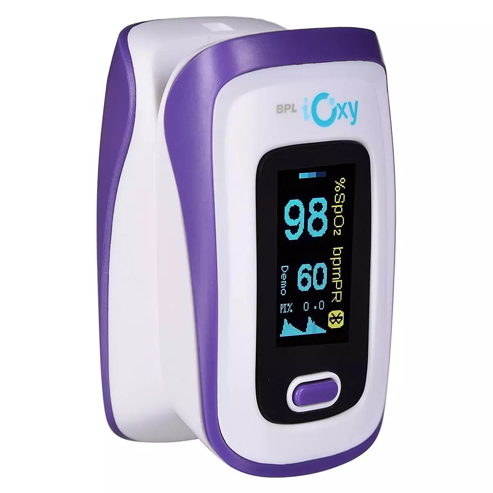 BPL Medical Technologies Pulse Oximeter Purple 6 Display Modes Bluetooth Supporting OLED Color Display, IOXY