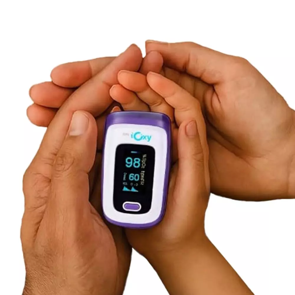 BPL Medical Technologies Pulse Oximeter Purple 6 Display Modes Bluetooth Supporting OLED Color Display, IOXY
