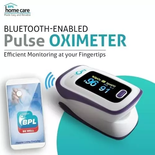 BPL Medical Technologies Pulse Oximeter Purple 6 Display Modes Bluetooth Supporting OLED Color Display, IOXY