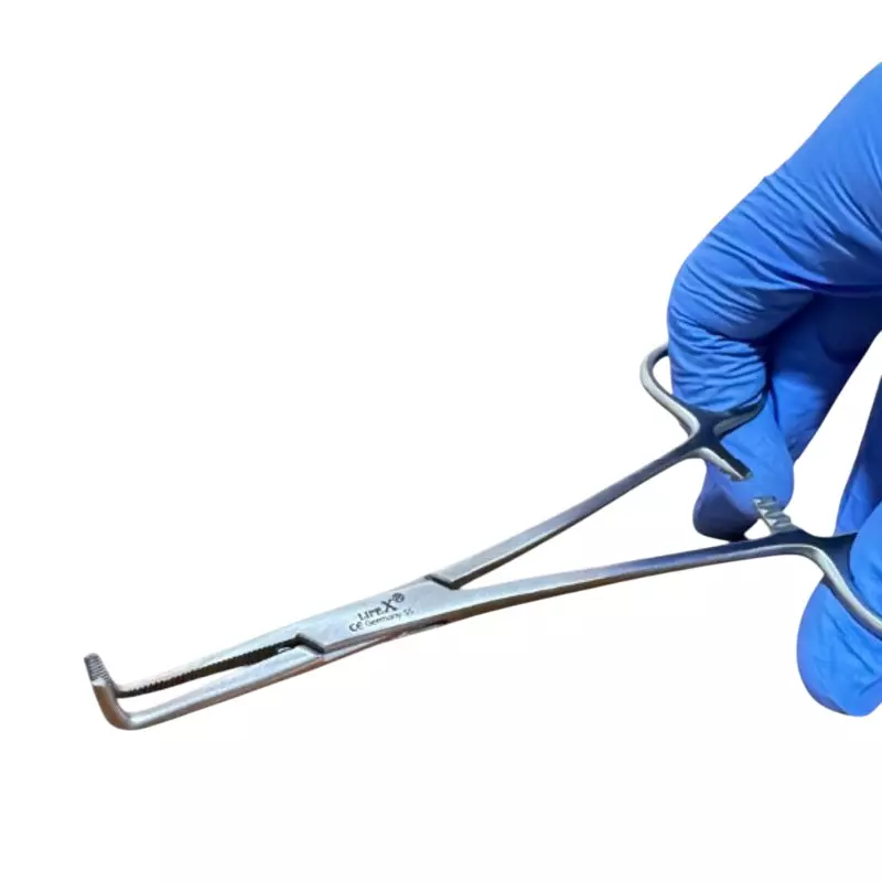 LIFEX Right Angled Forceps Stainless Steel 20.32 cm (8 inch), VSSD214F8"