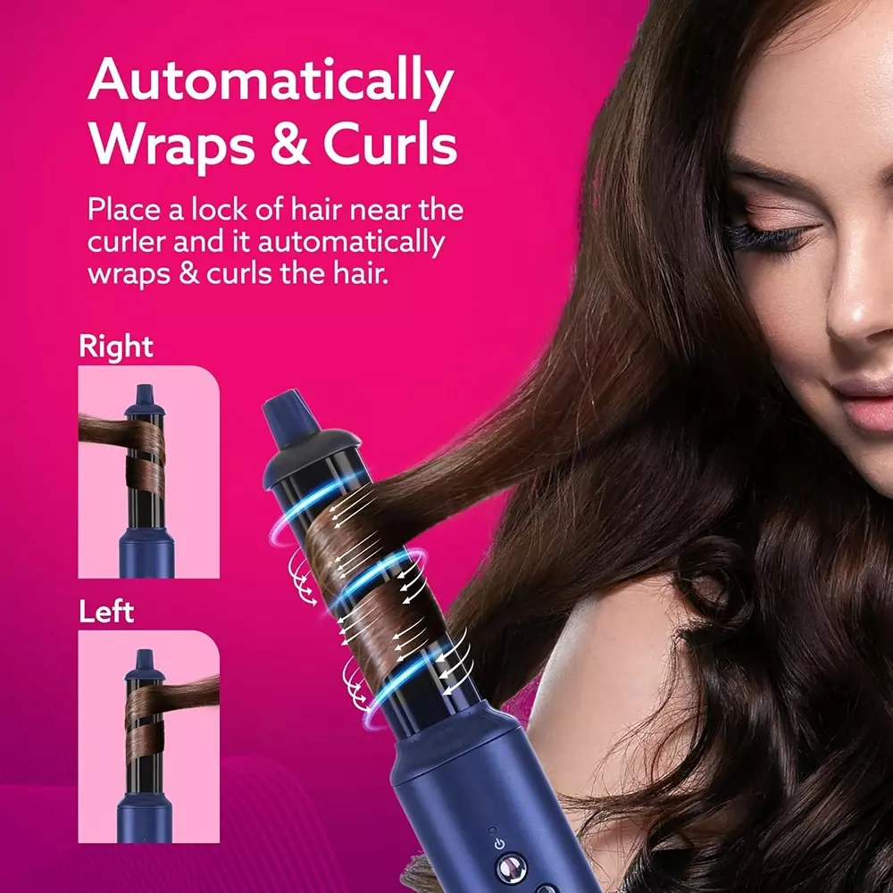 AGARO Imperial Multifunctional 6-in-1 Hair Styler Brushless 1200 W Motor High Speed Blue