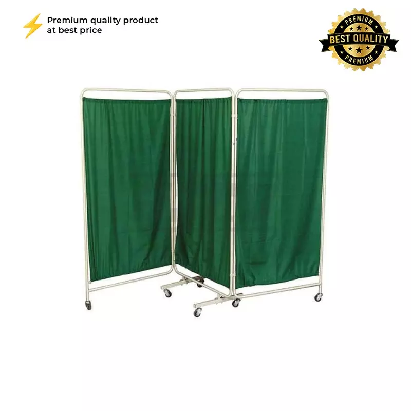 abco-3-fold-bed-side-screen-mild-steel-frame-and-green-curtains-for-hospitals-clinics