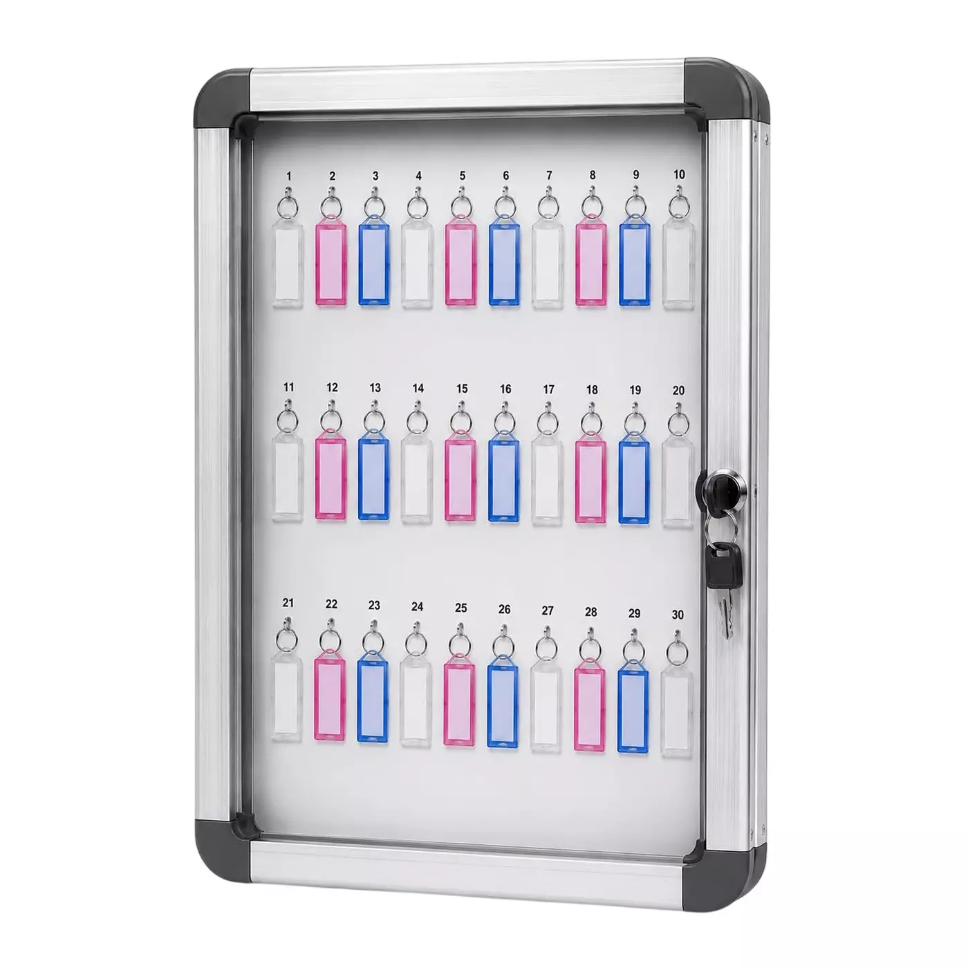 Telly Essentials Wall Mounted Lockable Key Cabinet 30 Key Hook Capacity, TSSPL-WMKC-30