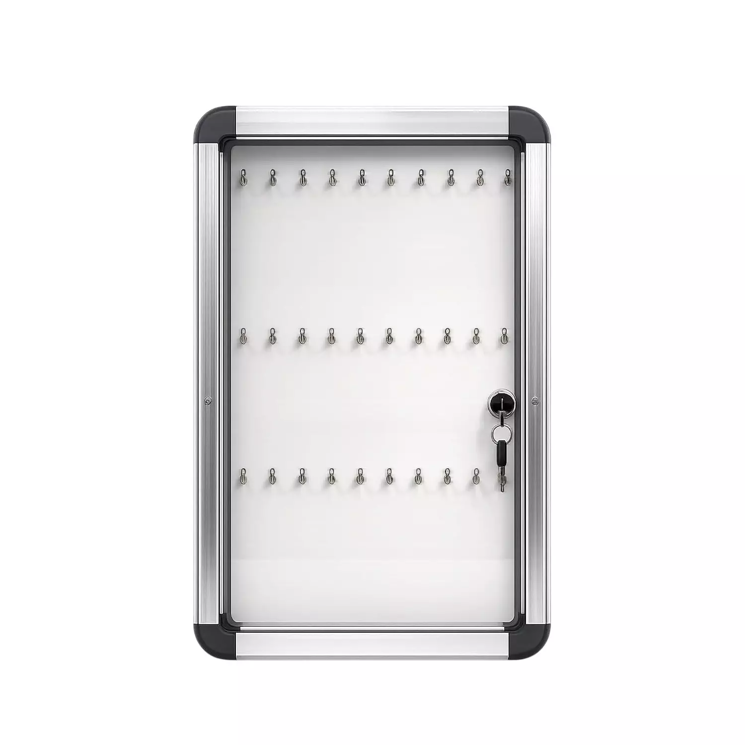 Telly Essentials Wall Mounted Key Cabinet 30 Key Hook Capacity, TSSPL-KC-30