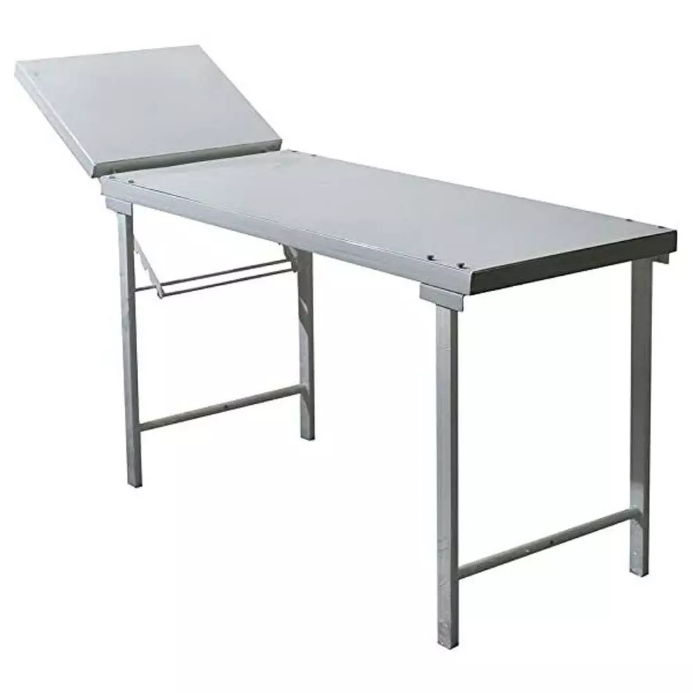 MAHABIR FURNITURE Basic Examination Table Without Mattress Iron Body and Adjustable Back Rest for Hospitals & Clinics
