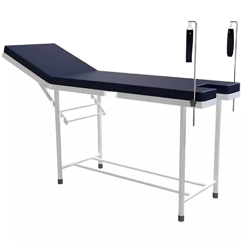 MAHABIR FURNITURE Examination Table With Mattress, Leg Raise Support Iron Body and Adjustable Back Rest for Hospitals & Clinics