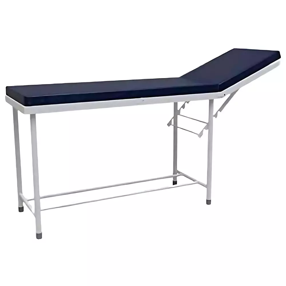 MAHABIR FURNITURE Basic Examination Table With Mattress Iron Body and Adjustable Back Rest for Hospitals & Clinics
