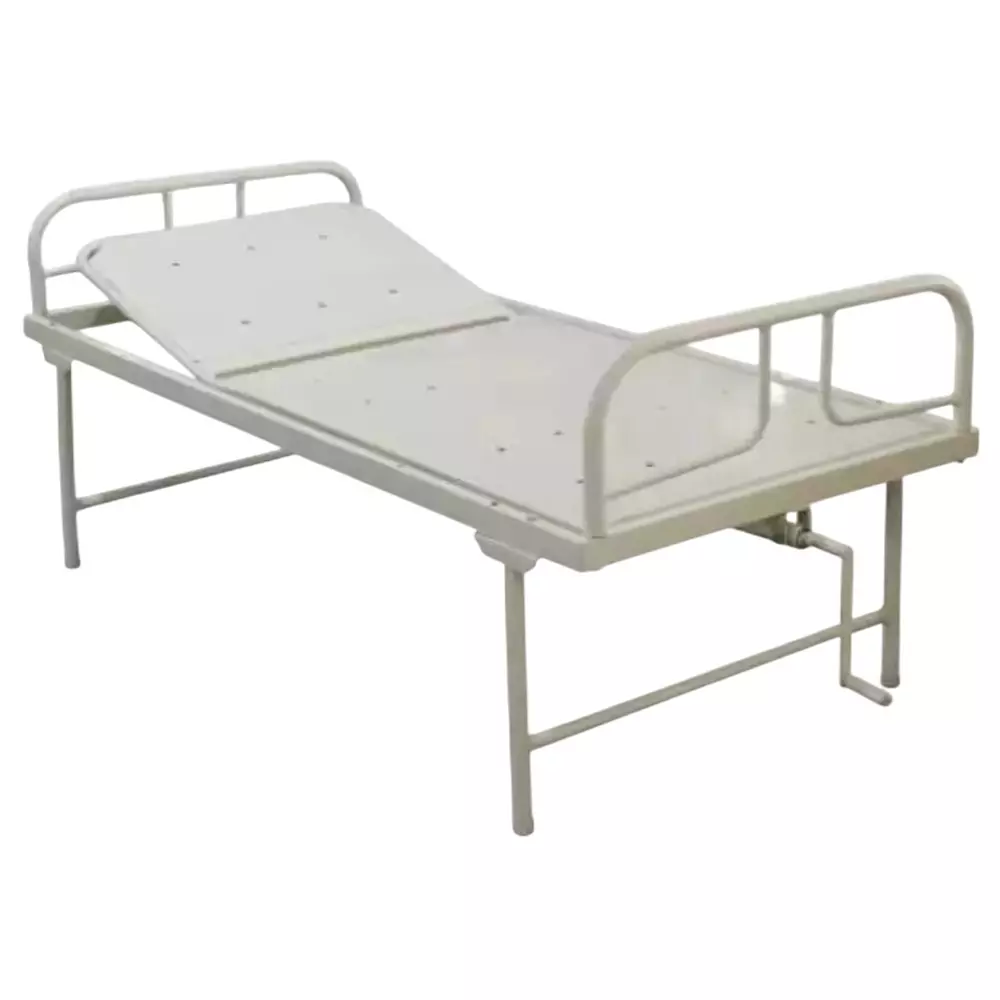 Janak by MF Lite Semi Fowler Bed Iron Body White Color without Side Railings & Mattress