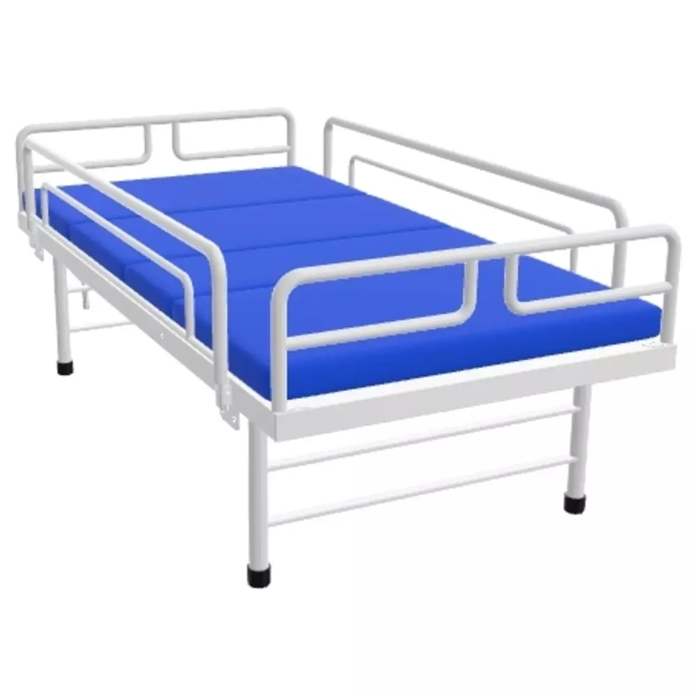 ELITE MED Manual Hospital Bed with Elevation Stainless Steel Material Size - 60x45x200 cm, FF01