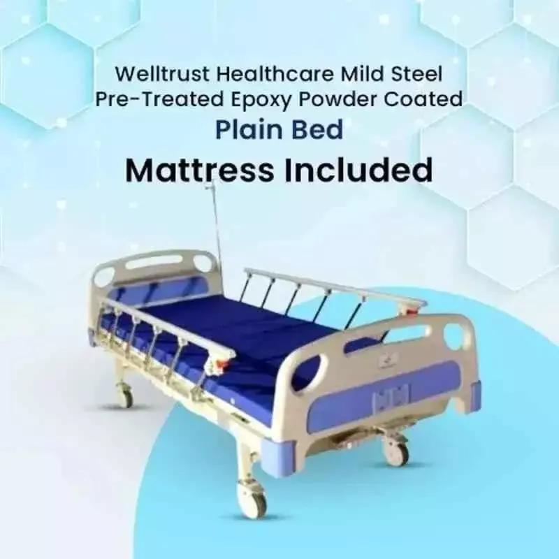 wellton-healthcare-mild-steel-plain-hospital-bed-with-mattress-190x90x60-cm-wh-07
