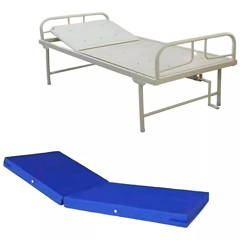 MAHABIR FURNITURE General Semi Fowler Lite Bed With Mattress Iron Body and 200 Kg Weight Capacity for Hospitals & Clinics