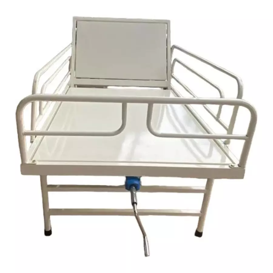 Apoyo Hospital Bed Iron Body in White Color with Adjustable Head Rest for Hospitals and Clinics, SFC002