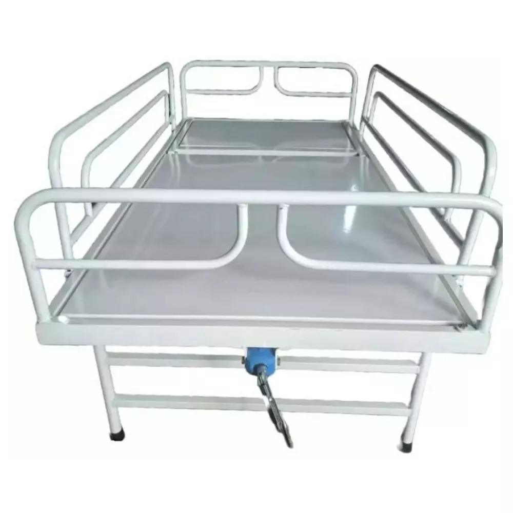 MAHABIR FURNITURE Semi Fowler Bed With Side Railings Without Mattress Iron Body and 90 Kg Weight Capacity for Hospitals & Clinics